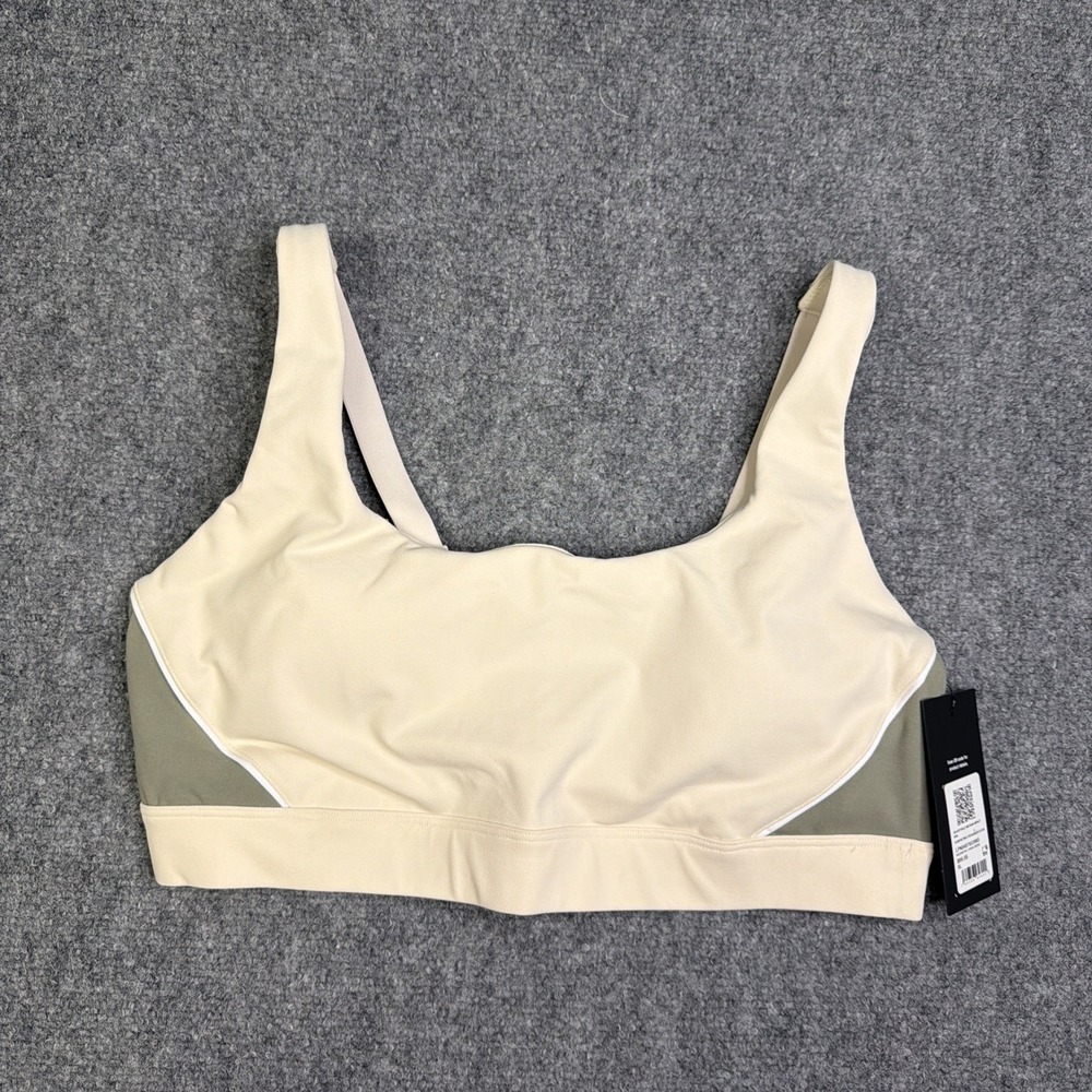 Women's Fabletics Adjustable Medium Impact Sports Bra Size XL New Almond